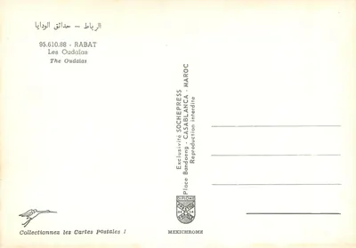 Les Oudaias — Rabat — Uitgever SOCHEPRES — Achterkant