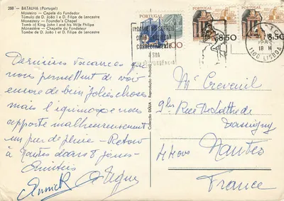 Batalha — Tumba de D. João I e D. Filipa de Lencastre — editor Dúlia, n° 288 — Verso