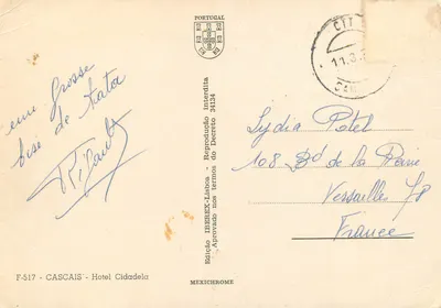 Cartolina moderna Portogallo Cascais Hotel Cidadela — Verso