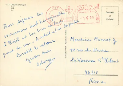 Cascais — Baía (Portugal) — Editor Dúlia, n° 410 — Verso