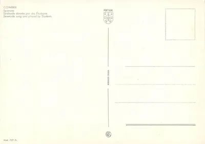 Serenata em Coimbra — estudantes tocando mandolinas — editor AS, n° 757 — Verso