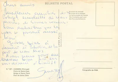 Ponte de Santa Clara — Porto — editor LIFER, n° 327 — Verso