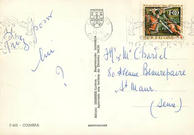 Coimbra — Vista da cidade e de seus monumentos — Edição IBEREX-Lisboa — Verso