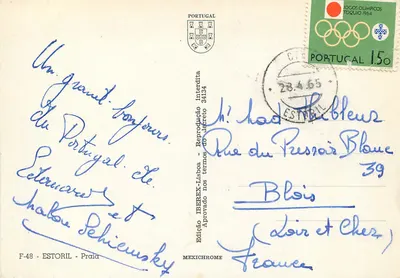 Plage de Estoril — château sur colline — Édition IBEREX-Lisboa — Rewers
