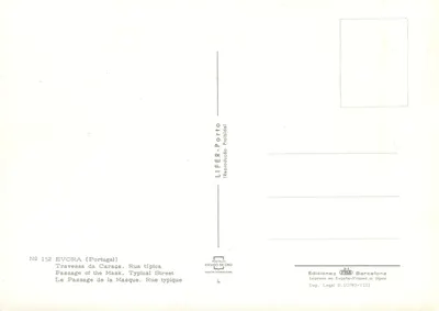 Évora — Passagem da Máscara — Edições VISA, n° 152 — Verso