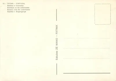 Fátima — Aparição da Virgem — Edições Zé Mano — Verso