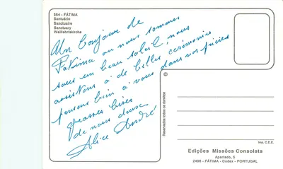 Fátima — Santuário — Edições Missões Consolata — Verso