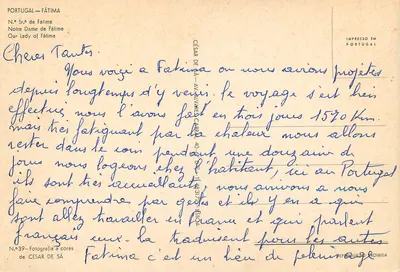 Our Lady of Fátima — Portugal — Publisher César de Sá, No. 39 — Back