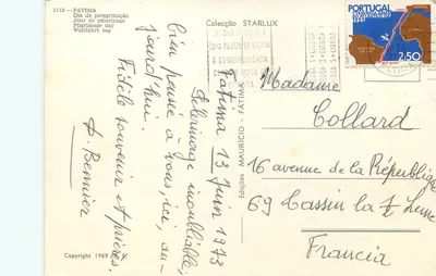 Fátima — Dia de peregrinação — Edições FATIMICIO, n° 1112 — Verso