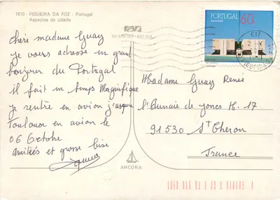 Figueira da Foz — Portugal — editor ANCORAA, n° de série 1610 — Verso