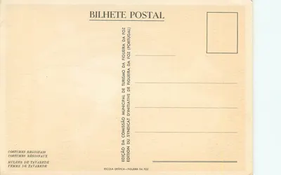 Mujer de Tavarede — Trajes regionales — Edición de la Comisión municipal de turismo de Figueira da Foz (Portugal) — Reverso