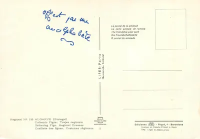 Algarve — Fijnen oogst — Uitgever LIFER-Porto, nr. 196 — Achterkant