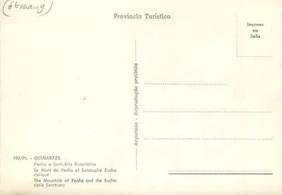 Monte Penha e Santuário Eucarístico — Guimarães — 190/Pr. — Verso