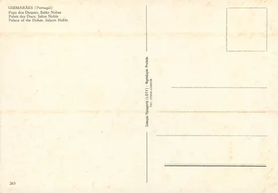 Guimarães (Portugal) — Palácio dos Duques, Salão Nobre — Coleção Passaporte (L.O.T.Y.) — Verso