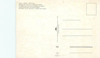Lisbonne - Mosteiro dos Jerónimos e Basílica da Estrela — editor Centro de Cardádes Nossa Senhora do Perpétuo Socorro, Porto — Verso