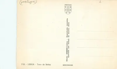 Torre de Belém — Lisboa — Edição IBEREX — Verso