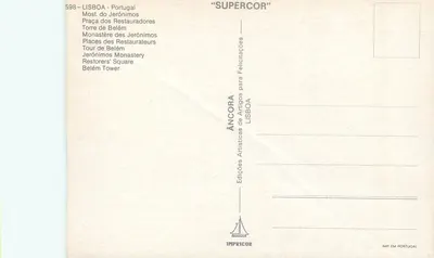 Lisboa — Mosteiro dos Jerónimos, Praça dos Restauradores, Torre de Belém — Edições Ancora — Verso