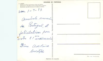 Monument do Odkryć i Dok przemysłowy Belém — Lizbona — Edições Francisco Mas — Rewers