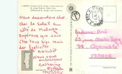 Lisbona — Zamek S. Jorge, widok nocny — Wydawca: Cática, nr 425/494 — Rewers