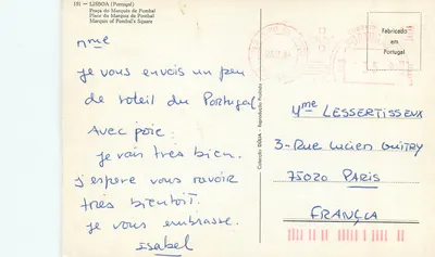 Praça do Marquês de Pombal — Lizbona — wydawca Dúlia, nr 151 — Rewers