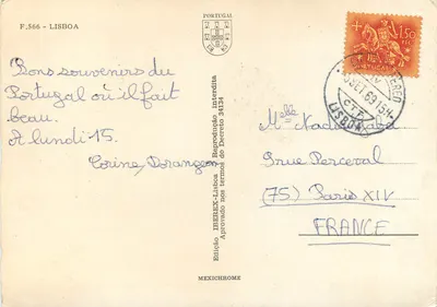 Most 25 kwietnia i Wieża Belém — Pamiętnik Lizbony — Wydawnictwo IBEREX-Lisbona — Rewers
