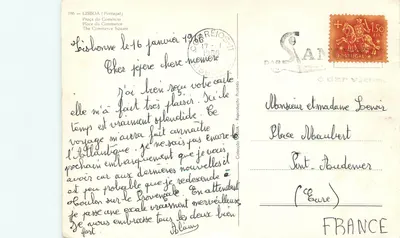 Place du Commerce — Lizbona — wydawca D. A. R. V. I. G. A. nr 186 — Rewers
