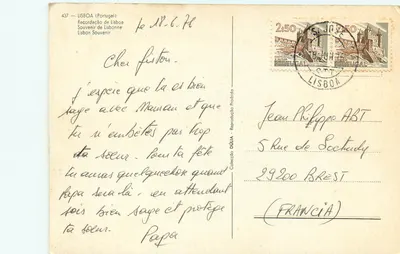 Lisbona — widok panoramiczny z zabytkami — wydawca Dúlia, n°437 — Rewers