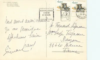 Rua típica de Alfama — Lisboa — edição Dúlia, n° 157 — Verso