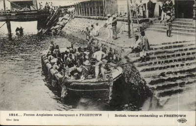 Forças Anglais embarcando em FREETOWN — 1914 — 12me Série — B.D.