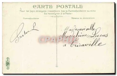 Rouen — Perspectiva do cais da Bolsa — editor L. N. C. n° 320 — Verso