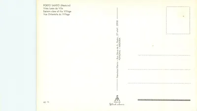Porto Santo (Madeira) — Oosterzijde van het dorp — Francisco Ribeiro, Funchal — Achterkant