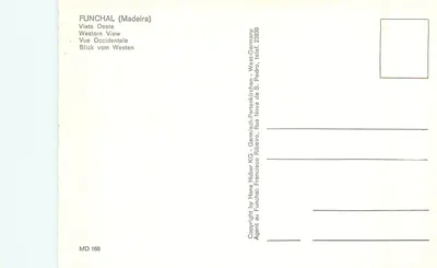 Funchal (Madeira) — Westerse uitzicht vanaf S. Pedro — Hans Huber KG — Achterkant