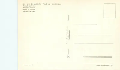 Mercado de flores — Funchal — Portugal — Centro de Cidades 'Notas Senhora do Perpétuo Socorro' — n° 181 — Verso