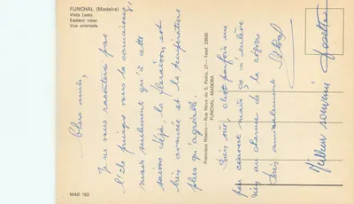 Funchal (Madeira) — Vista oriental — Vista Leste — editor Francisco Ribeiro, Rua Nova de S. Pedro, 27 — Verso