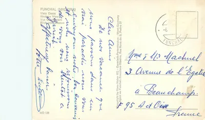 Funchal (Madeira) — Vista Oeste — editor Hans Huber KG, n° MD 136 — Reverso