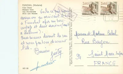 Funchal (Madeira) — Westerse uitzicht — Copyright by Hans Huber KG — Achterkant