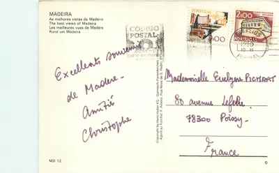 Madeira — vista panorâmica — editor CÓDIGO POSTAL, n° MD 12 — Verso