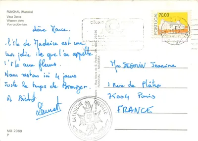 Madeira — Vista ocidental — Editor Latouche & Cie, n° MD 2969 — Verso