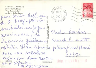 Hotel Vila Ramos — Funchal (Madeira) — editor IRIS — Reverso