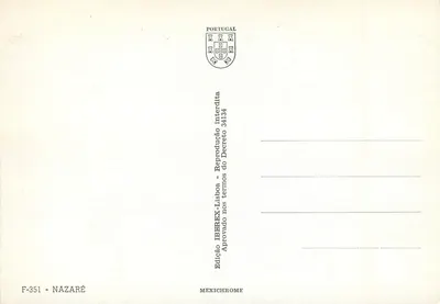 Nazaret — widok panoramiczny i aktywności portowe — Wydawnictwo IBEREX-Lisboa — Rewers