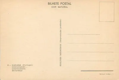 Nazaré — Rybacy w łodzi — Wydawnictwo Medeiros — Rewers