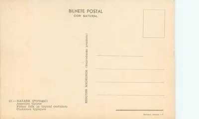 Nazaré (Portugal) — Visserij in traditionele klederdracht — Éditions Medeiros — Achterkant