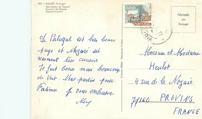 Nazareth — vista panorâmica, pescadores e idoso — editor DULIA, n°443 — Verso