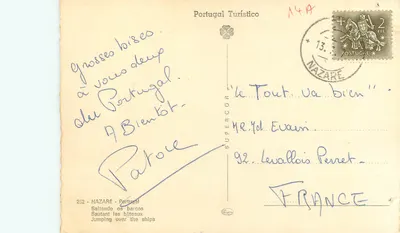 Nazaré — Sautant les bateaux — Portugal Turístico n°252 — Verso