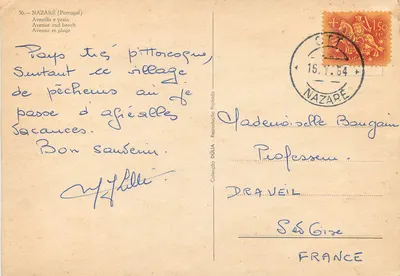 Nazaret (Portugalia) — Aleja i plaża — Wydawca DÚLIA, nr 56 — Rewers