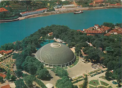 Palácio dos Desportos e Rio Douro — vista aérea — Edições Neves Silva, n° 34134