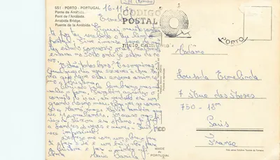 Bilhete postal moderno 551 porto portugal ponte da arrabida — Verso