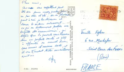 Bilhete postal moderno F 321 porto — Verso
