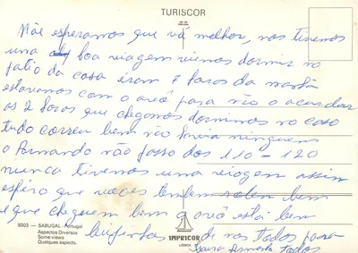 Sabugal - Portugalia — widok miasta, zamku i autobusów — wydawca IMPRICOR, n° 9303 — Rewers