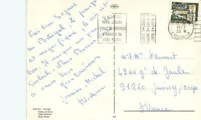 Palácio de Sintra — Sintra — editor COMÉR, n° 593 — Verso